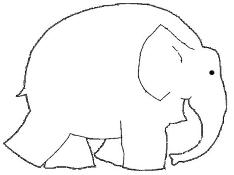 elmer  elephant coloring pages intended  blank elephant template