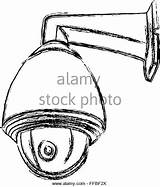 Cctv Camera Drawing Surveillance Getdrawings sketch template