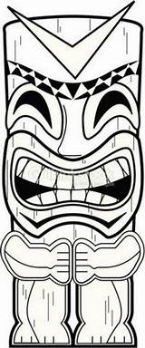 Tiki Totem Pole Tikki Lanta Koh Anniversaire Luau Hawaianos Vaiana Totems Masque Poles Mascara Coloriages Hawaiana Surf Thème Maske Aloha sketch template