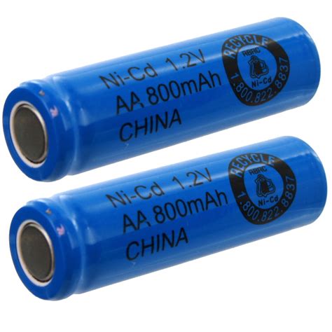pc aa  mah nicd rechargeable flat top assembly cell batteries