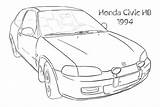Honda Civic Drawing Car Coloring Lineart Draw Really Cool Deviantart Source Comments sketch template