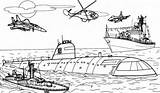 Coloring Pages Battleship Military Army sketch template