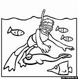 Snorkeling Coloring Pages Snorkel Color Thecolor Beach Drawings Line Visit Template Kids sketch template
