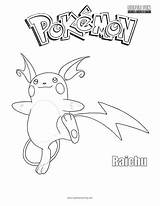 Pokemon Raichu sketch template