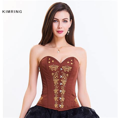 buy kimring brocade brown bustiers corsets retro