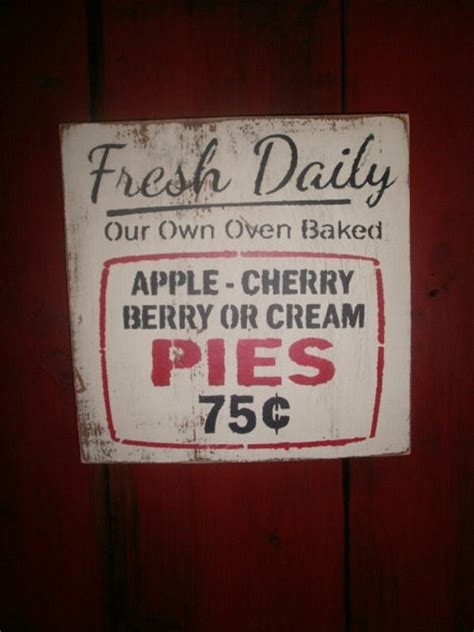 wood sign pie sign hanging sign homemade pie sign