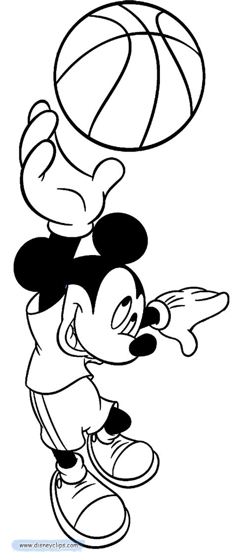 basketball coloring pages  mickey mouse basketball coloring