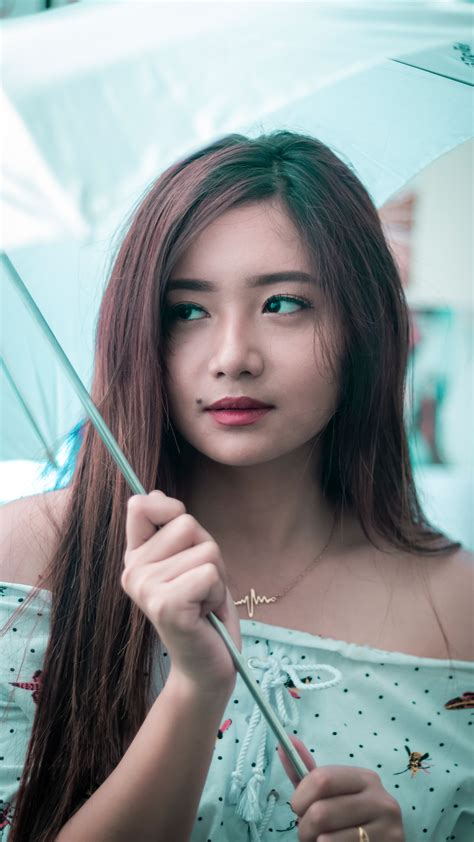 download cute asian model umbrella photography free pure 4k ultra hd mobile wallpaper