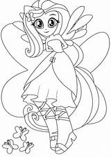 Pony Little Coloring Girls Pages Equestria Fluttershy sketch template