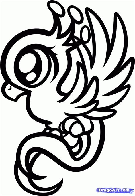 draw pattern   draw  baby phoenix phoenix bird step  step