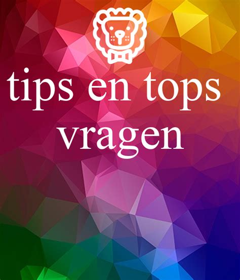 tips en tops vragen poster   calm  matic