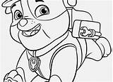 Paw Patrol Rubble Coloring Printable Pages Getcolorings Getdrawings Color sketch template