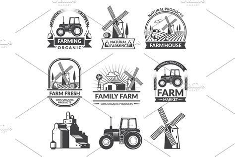 vector set  farm logos custom designed graphics creative market