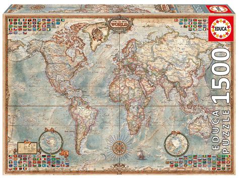 political map   world  piece jigsaw puzzle educa