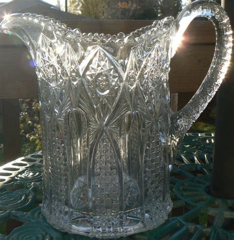 vintage eapg early american pressed glass pattern water pitcher milk