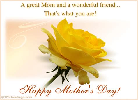 great mother wonderful friend  happy mothers day ecards