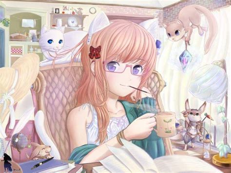 Anime Girls Glasses Original Characters Meganekko Wallpapers Hd