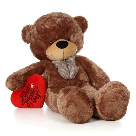 huge teddy bear sunny cuddles  happy valentines day red heart