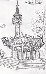 Namsan Tower Deviantart sketch template