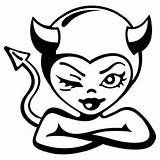 Devil Girl Clipart Woman Cute Vector Head Clip Svg Flirt Drawing Devilgirl Cool Devils Imp Claw Spherical Openclipart Dev Decal sketch template