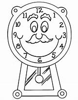 Clock Coloring Grandfather Pendulum Mustache Coloringbook sketch template