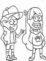 Mabel Dipper Coloring Pages Gravity Falls Cartoon Categories Coloringonly sketch template