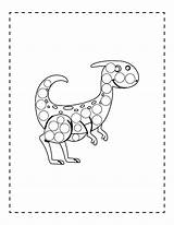 Marker Dinosaur Coloring sketch template
