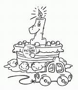Happy Birthday Coloring 1st Pages Cake Kids First St Wuppsy Cards Cupcake Printables Holiday sketch template