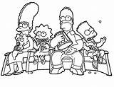 Colorironline Simpsons Assistindo sketch template