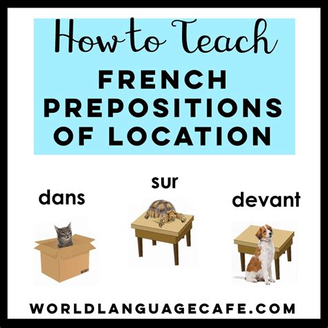 french prepositions  location activities world language cafe