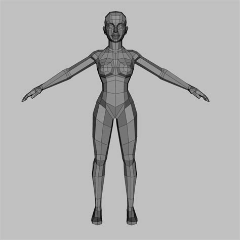 low poly female base mesh free vr ar low poly 3d model cgtrader