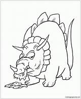 Coloring Pages Triceratops Dinosaur Printable Color Kids Eating Online Dinosaurs Supercoloring Coloringpagesonly Bestcoloringpagesforkids sketch template