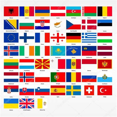 set  flags   countries  europe stock vector concernant tout