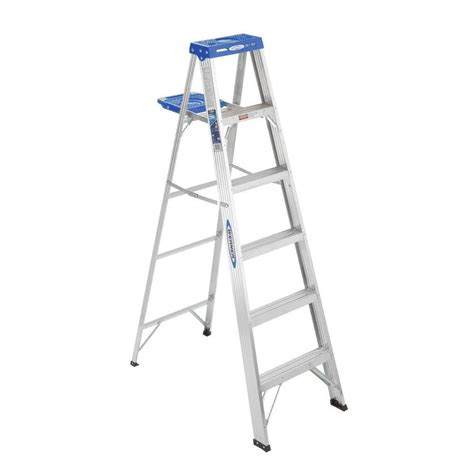 werner  ft aluminum step ladder   lb load capacity type  duty rating   home depot