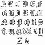 Old English Alphabet Letters Details sketch template