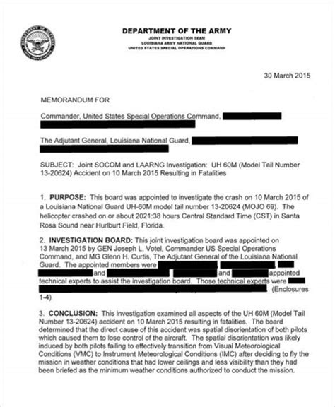 army memorandum  record template hq printable documents