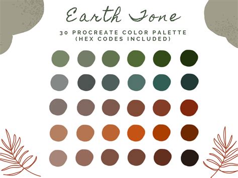 earth tone  procreate color palette graphic  sheenanchita