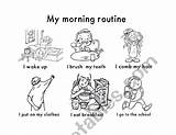 Routine Morning Worksheet Worksheets Esl Preview Vocabulary sketch template