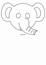 Elephant Mask Template Color Pdf Printable sketch template