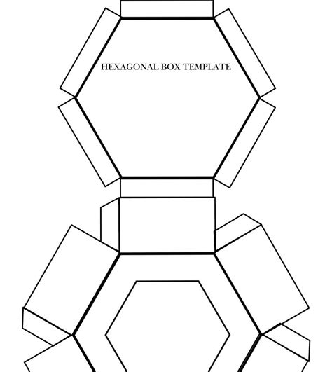 hexagonal box  template hexagon card print colouring  shapes kids