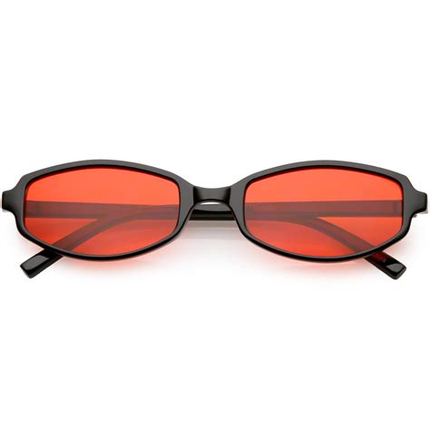 Retro Small Rectangle Color Toned Lens Sunglasses Zerouv