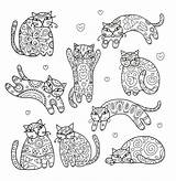 Coloring Pages Fancy Cats Book sketch template