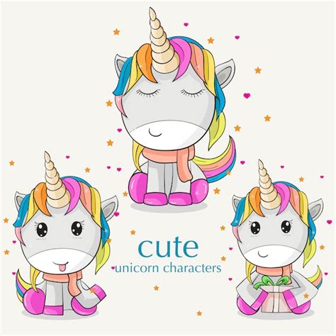 premium vector  cute colourful unicorn template