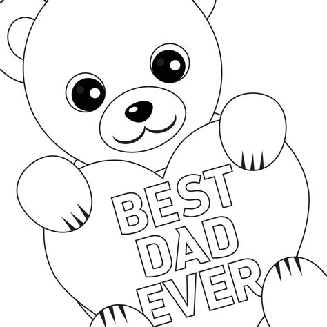 printable fathers day coloring card  page fathers day