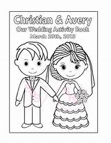 Wedding Coloring Printable Activity Kids Book Personalized Pages Etsy Sheets Pdf Template Favor Sold sketch template