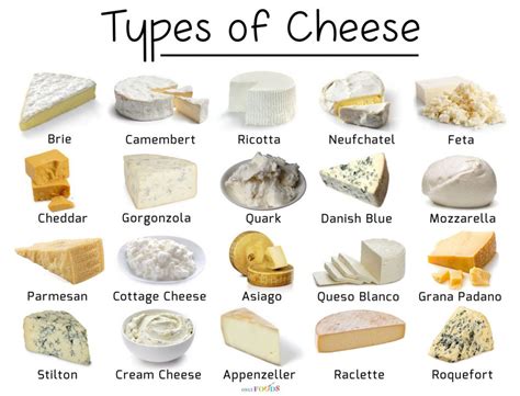 types  cheese  pictures