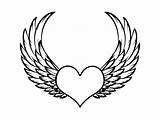 Wings Heart Angel Drawing Drawings Tattoo Dark Symbol Cross Tat Clipartmag Paintingvalley Valentines Etsy sketch template