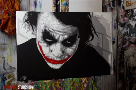 Joker Pop Art Painting, Heath Ledger - Splintered Studios