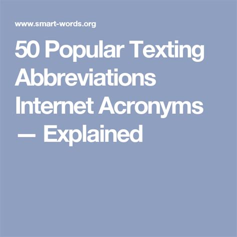 50 Popular Texting Abbreviations Internet Acronyms — Explained