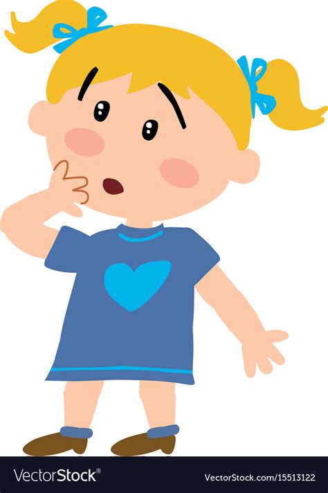 cartoon character girl in surprise royalty free vector image